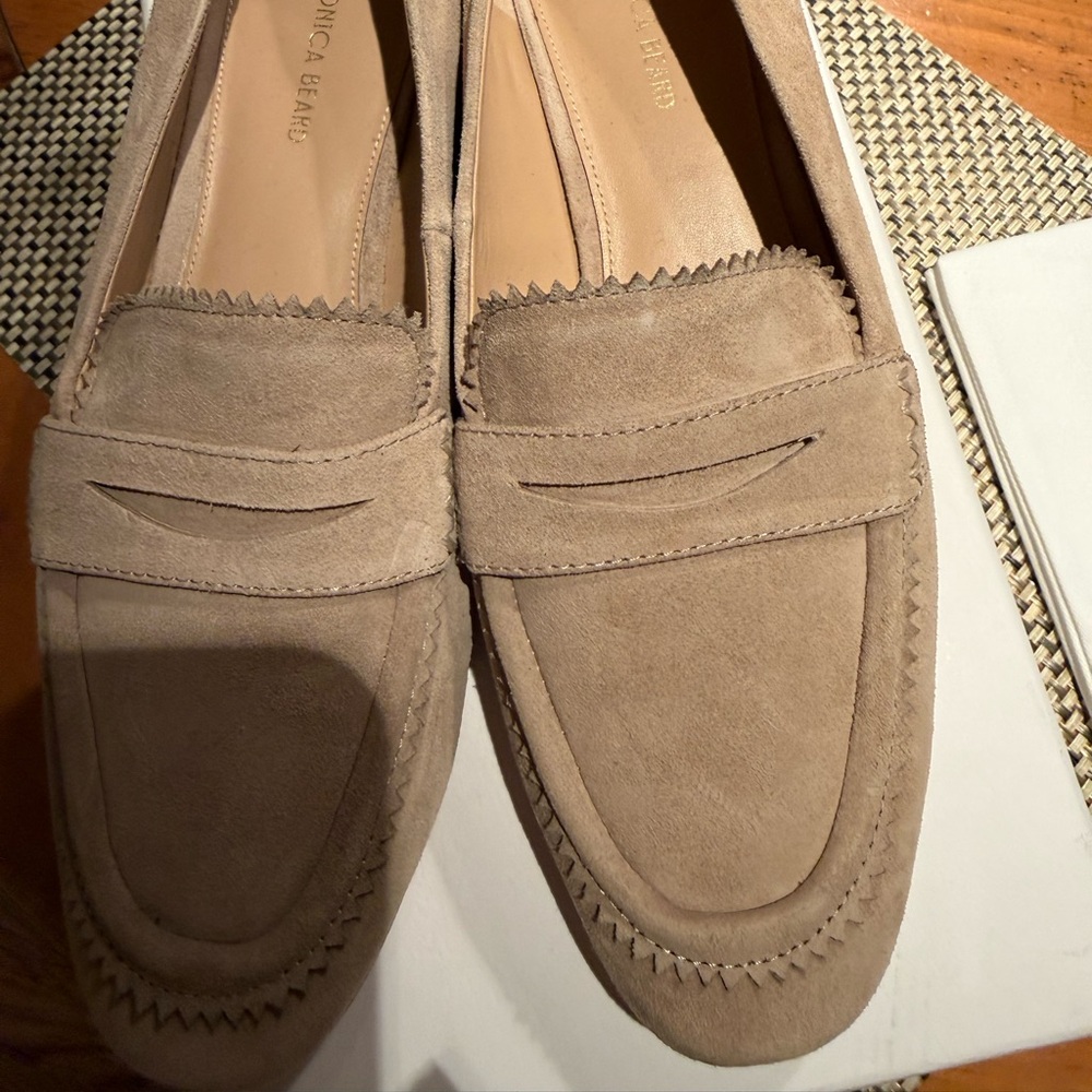 Veronica Beard Taupe Suede Flats - Picture 2 of 5